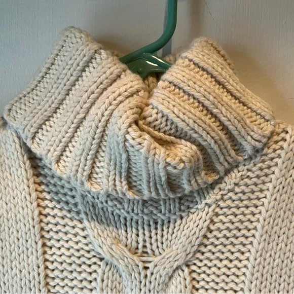 NWT Gap Angora Blend Cable Knit Sleeveless Turtleneck Sweater Dress Size Small - Picture 4 of 9
